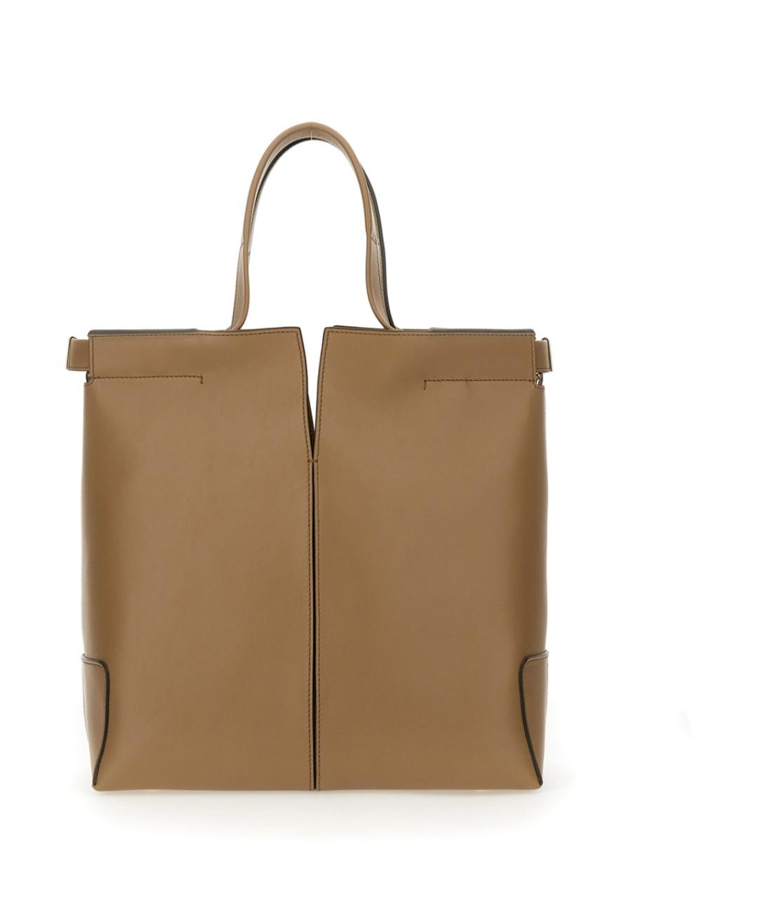 TOD'S Бежевая кожаная сумка тоут, фото 3