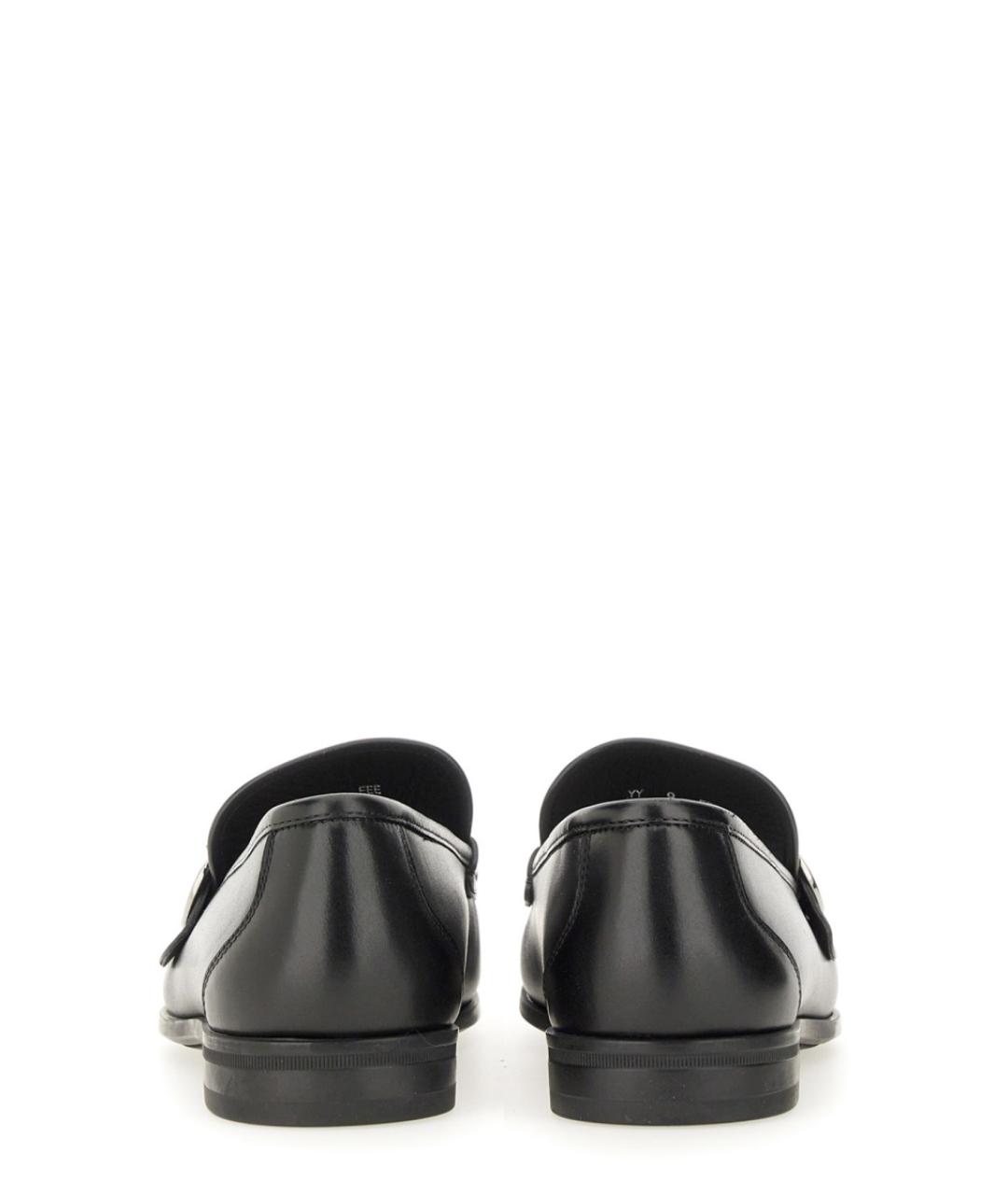 FERRAGAMO Черные кожаные лоферы, фото 3