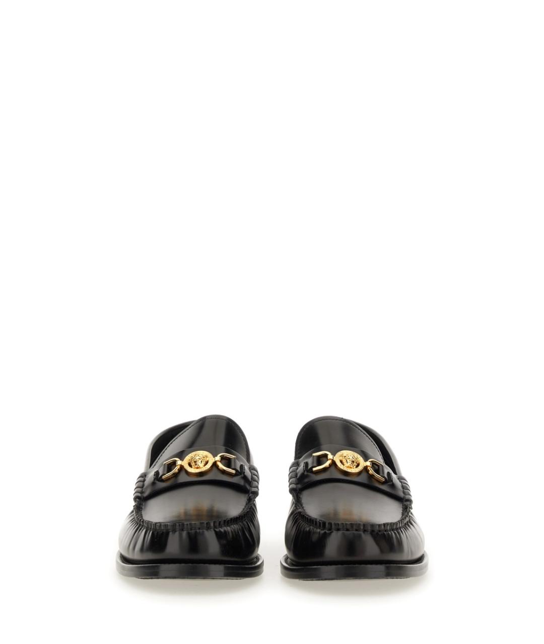 VERSACE Черные кожаные лоферы, фото 4
