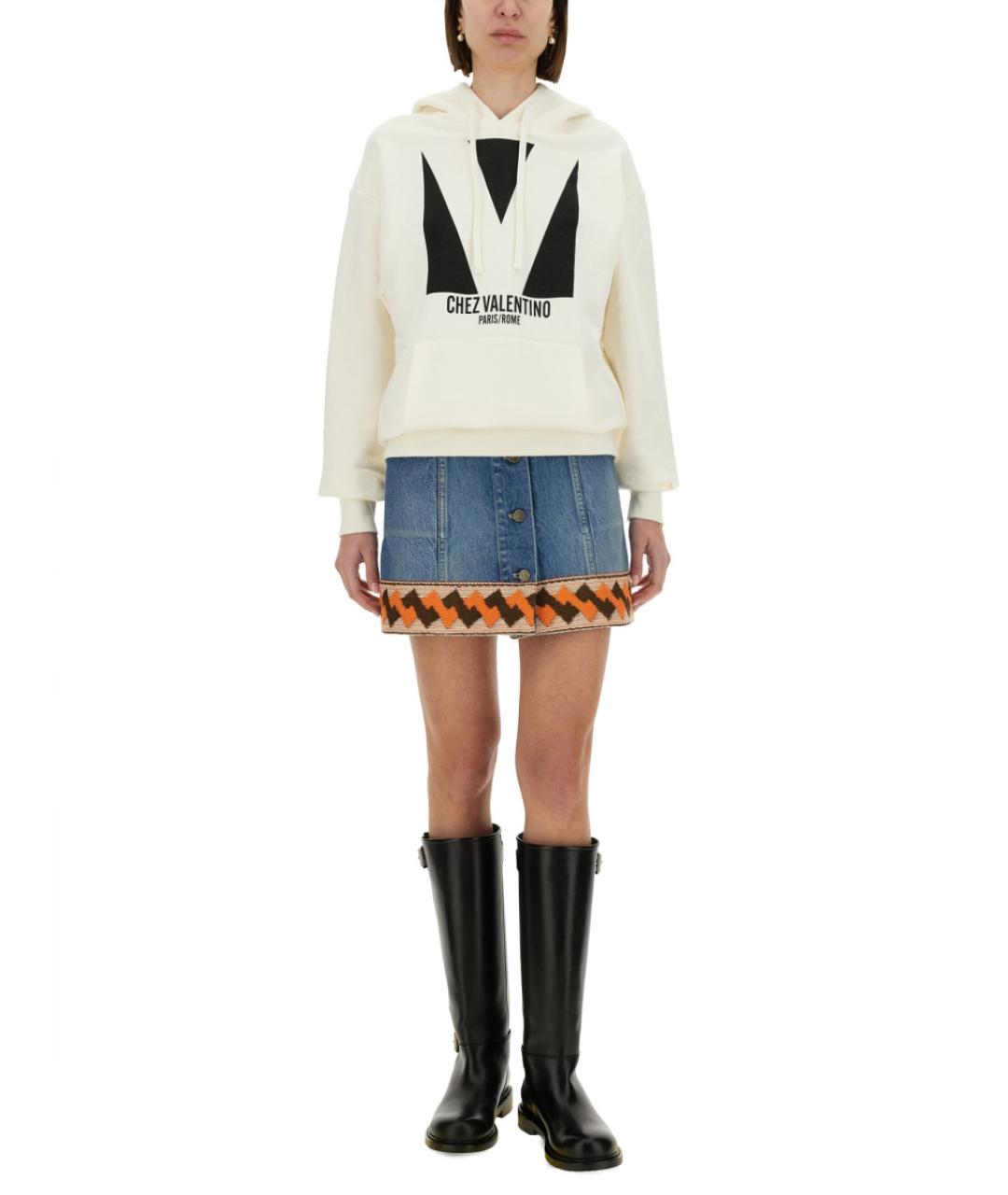 VALENTINO Синяя хлопковая юбка миди, фото 3