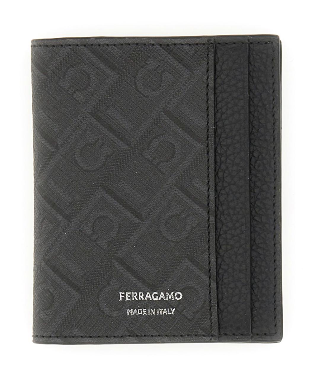 FERRAGAMO Антрацитовый полиуретановый кошелек, фото 1