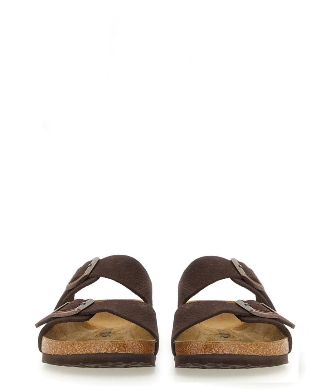 BIRKENSTOCK Коричневые кожаные шлепанцы, фото 5