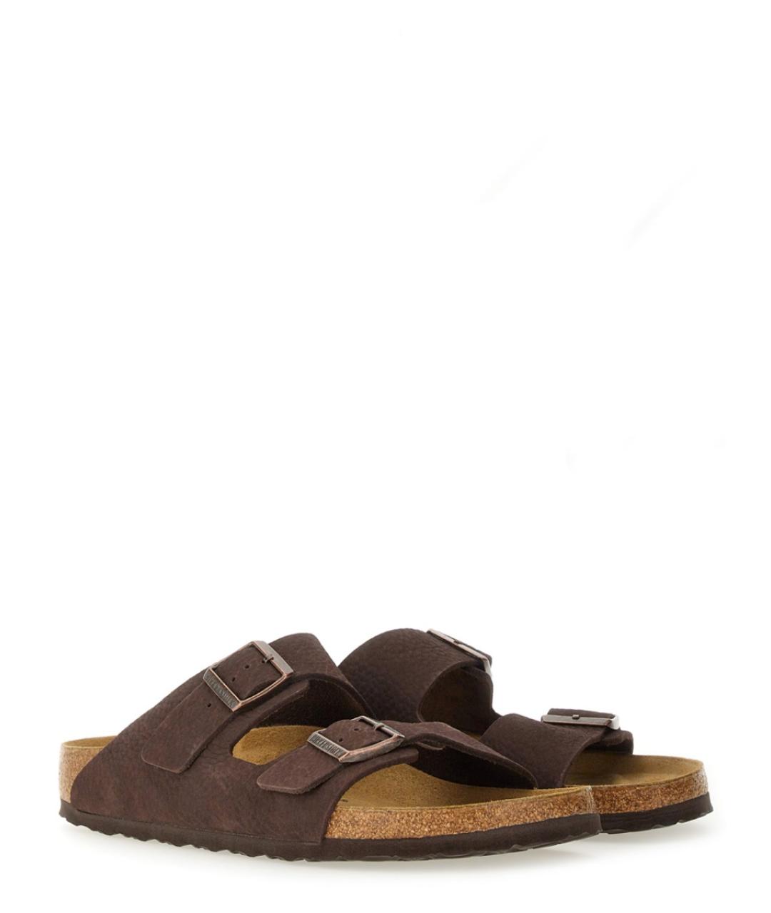 BIRKENSTOCK Коричневые кожаные шлепанцы, фото 2