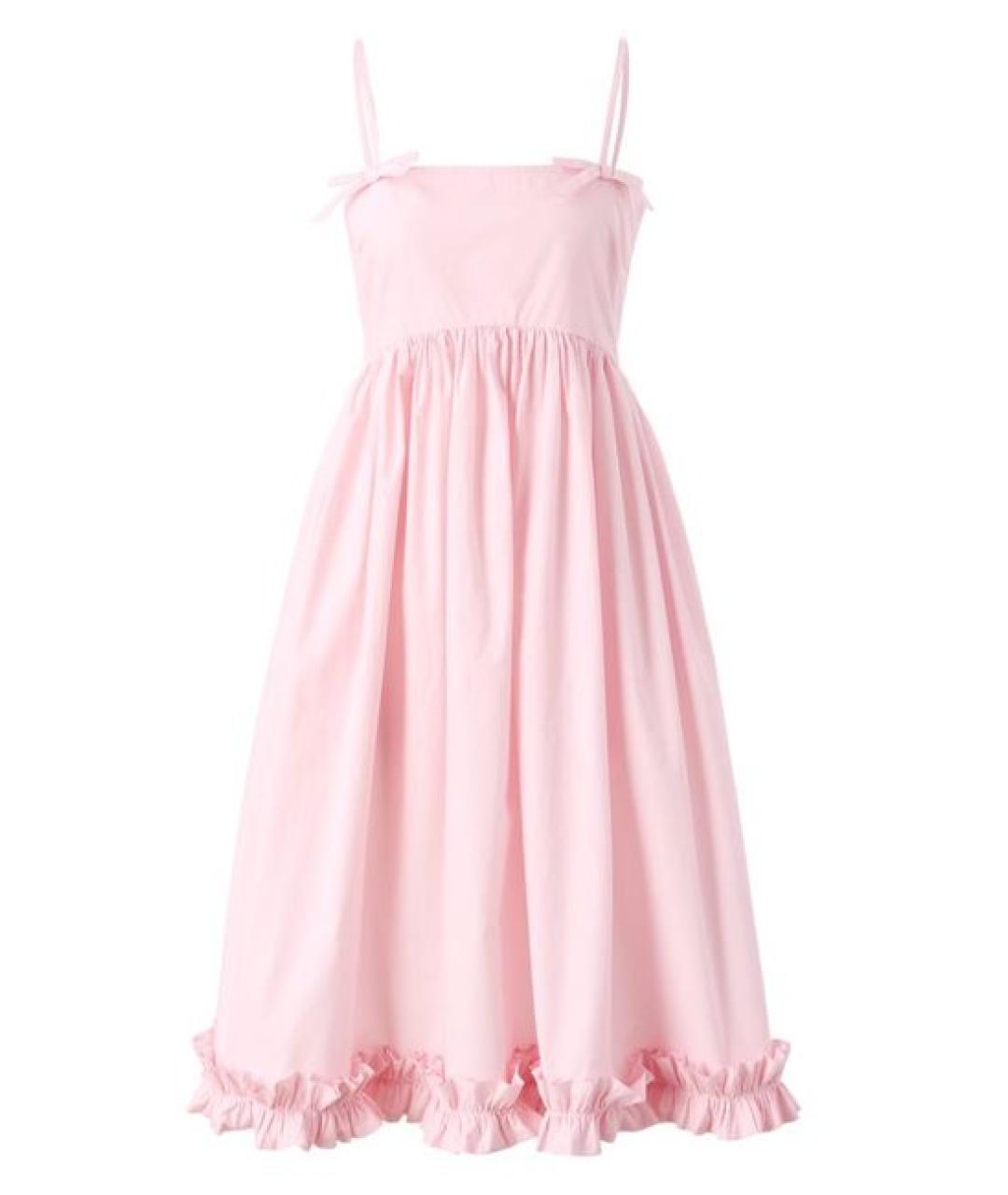 GANNI Розовое хлопковое вечернее платье, фото 1