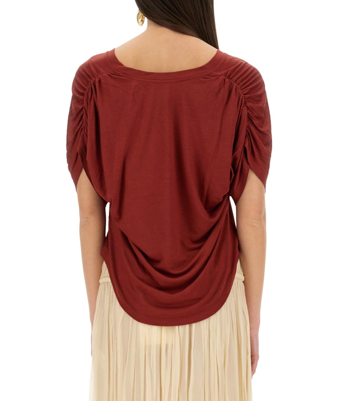 ISABEL MARANT Красная вискозная футболка, фото 4