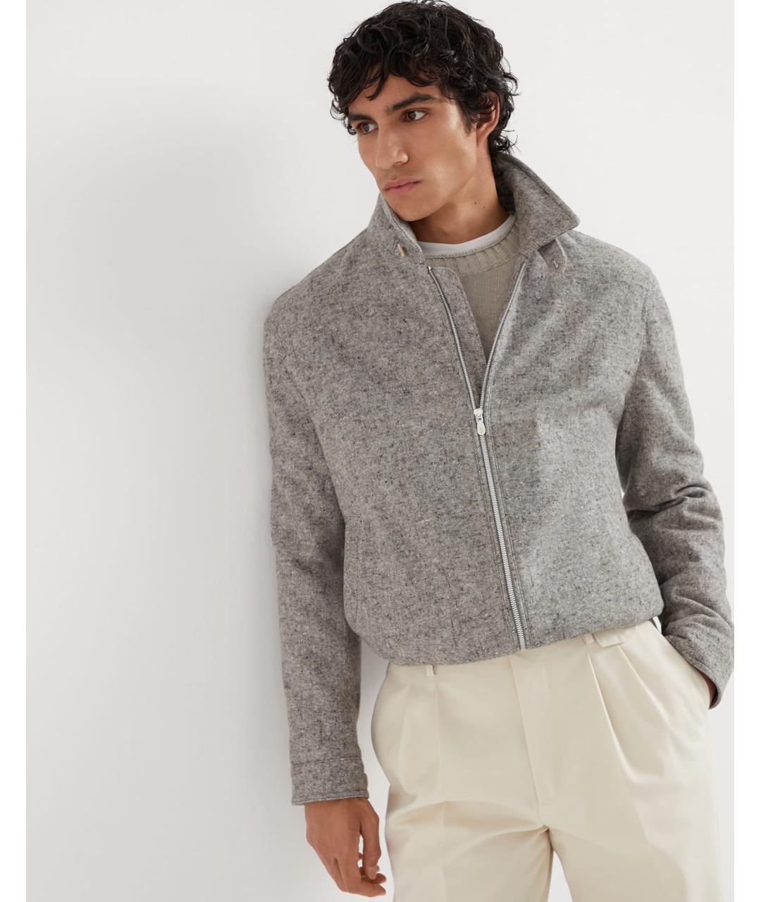 BRUNELLO CUCINELLI Серая куртка, фото 4