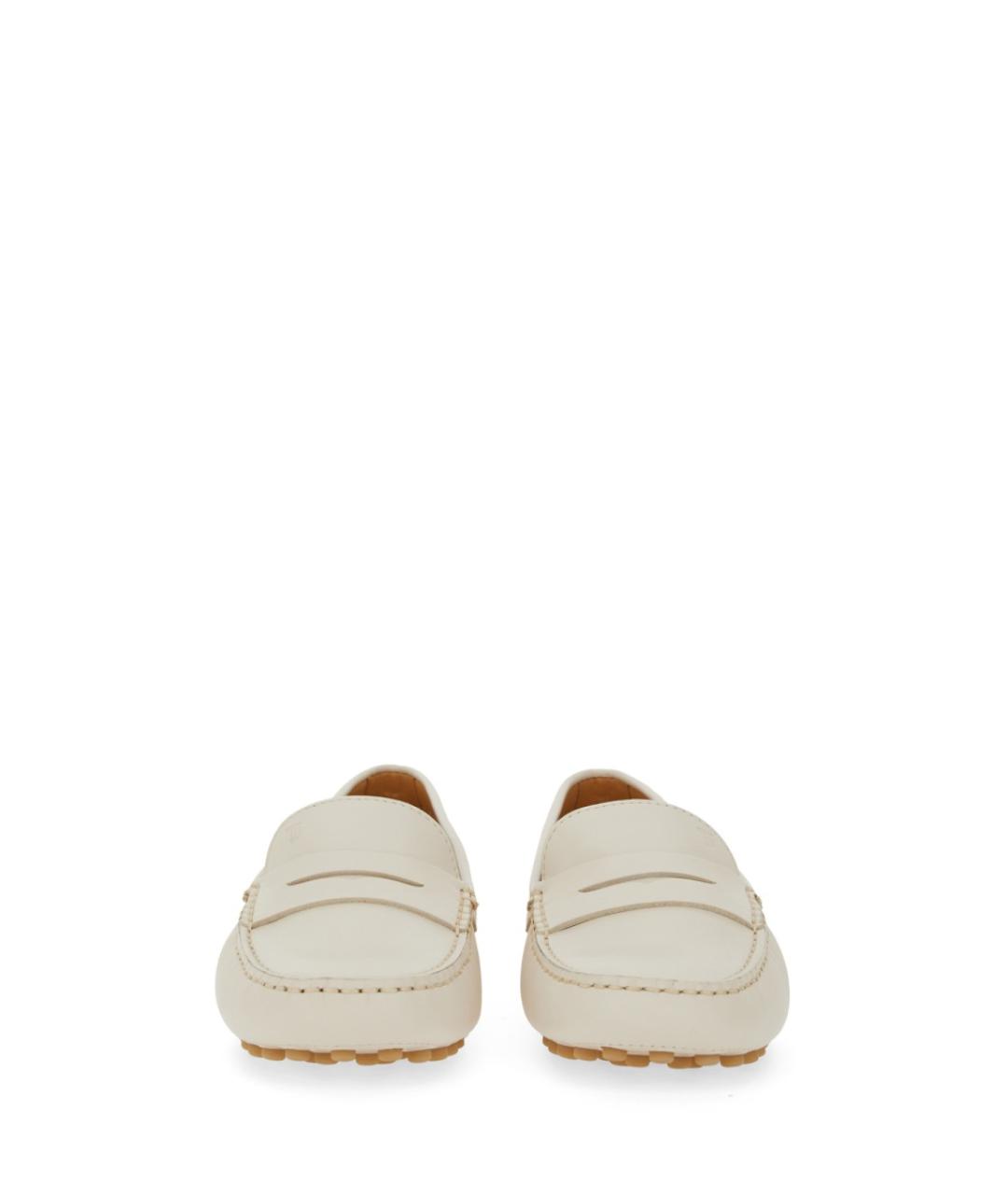 TOD'S Белые кожаные мокасины, фото 4