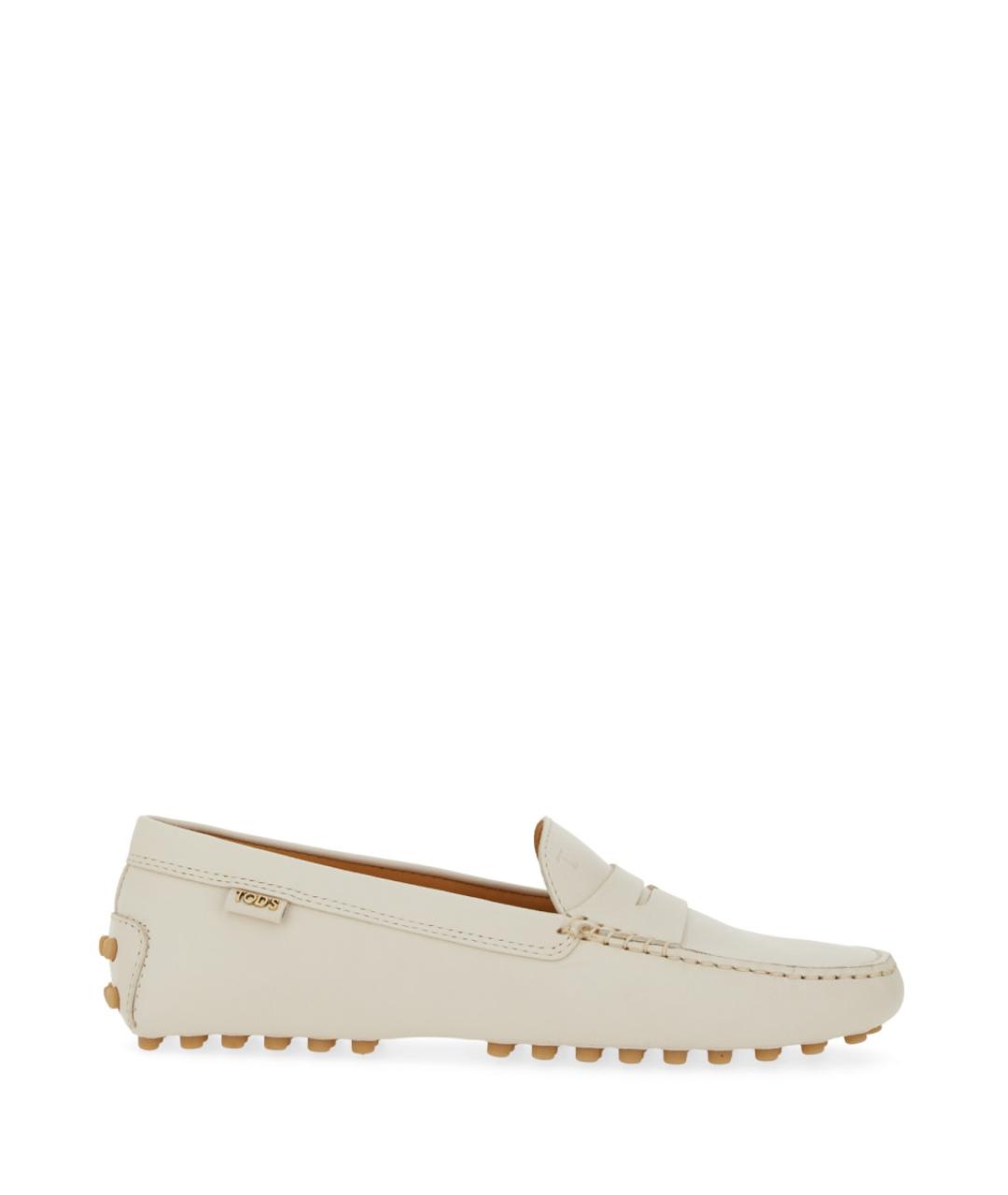 TOD'S Белые кожаные мокасины, фото 1