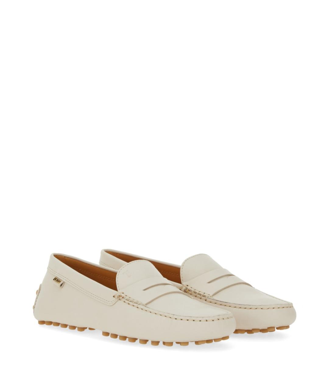 TOD'S Белые кожаные мокасины, фото 2