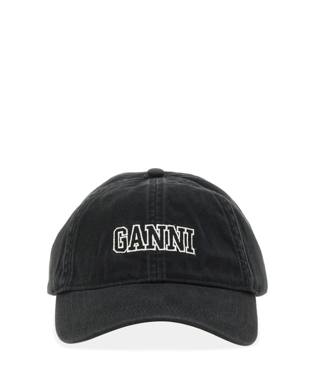 GANNI Черная хлопковая кепка, фото 1
