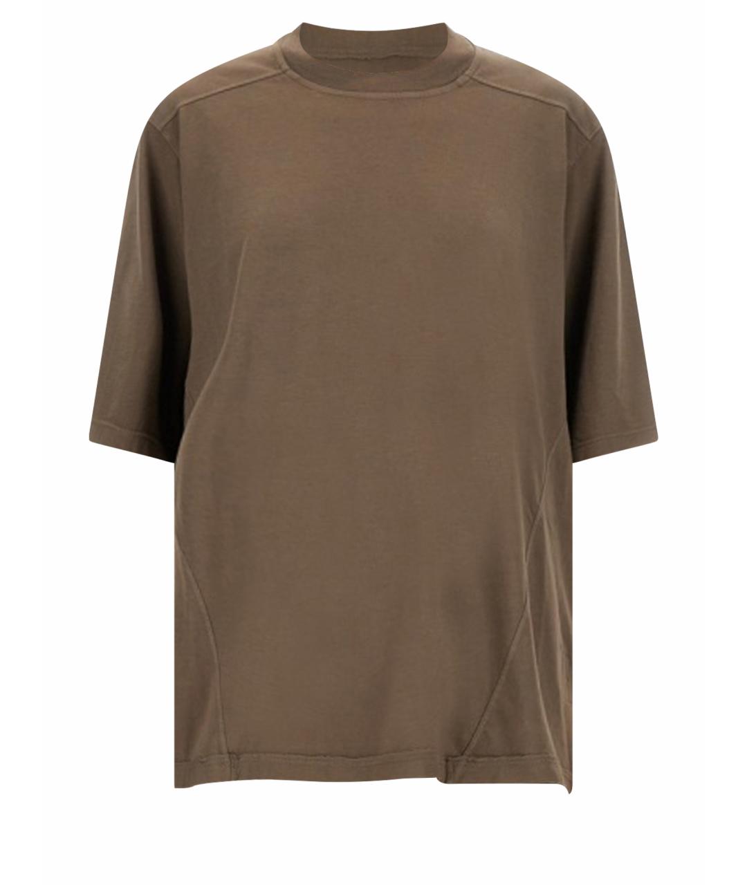 RICK OWENS DRKSHDW Бежевая хлопковая футболка, фото 1