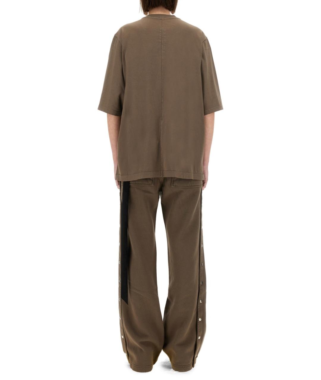 RICK OWENS DRKSHDW Бежевая хлопковая футболка, фото 3