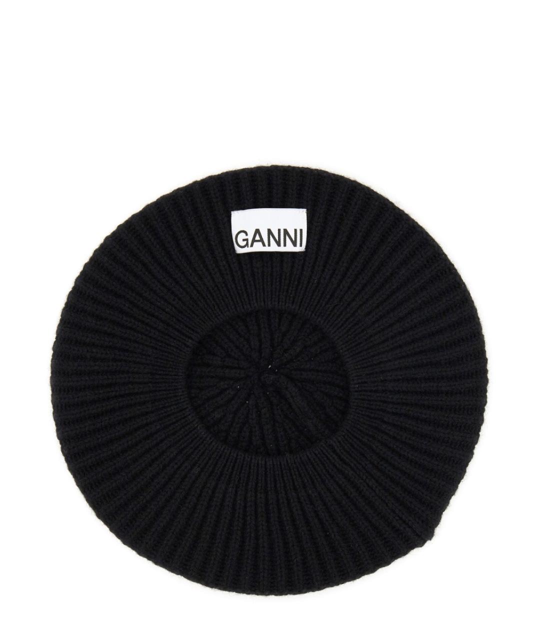 GANNI Черная шерстяная шапка, фото 3