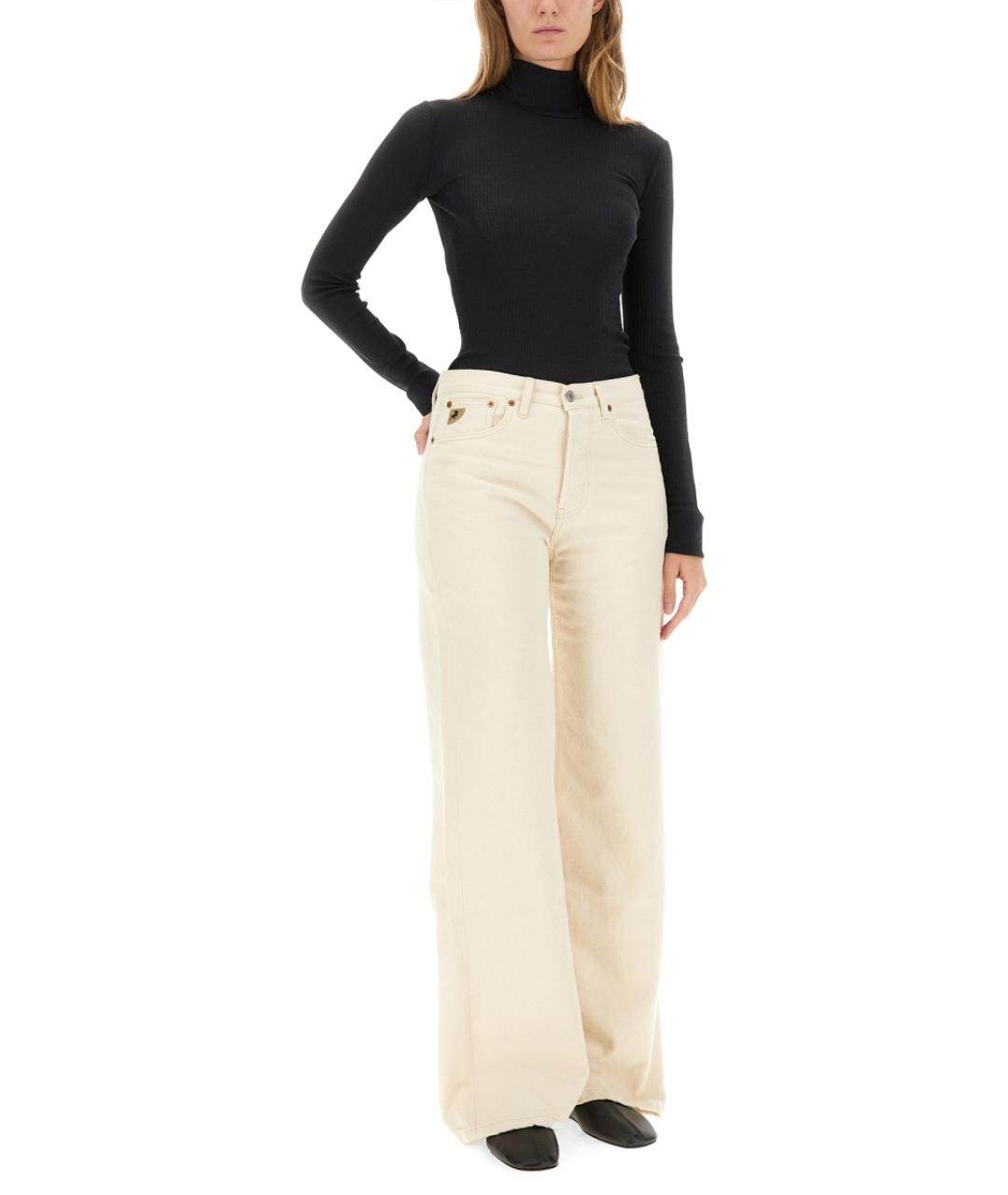 LOIS Белые хлопковые прямые джинсы, фото 5