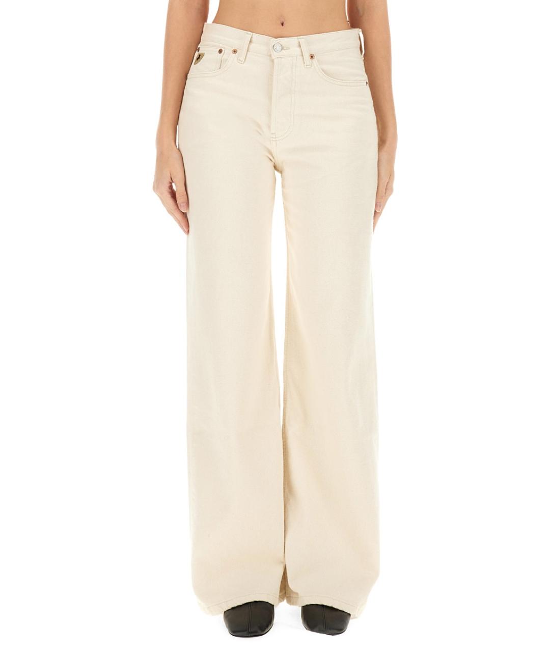 LOIS Белые хлопковые прямые джинсы, фото 2