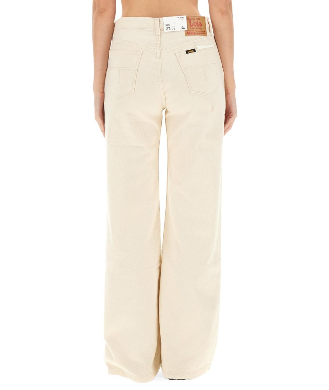 LOIS Белые хлопковые прямые джинсы, фото 4