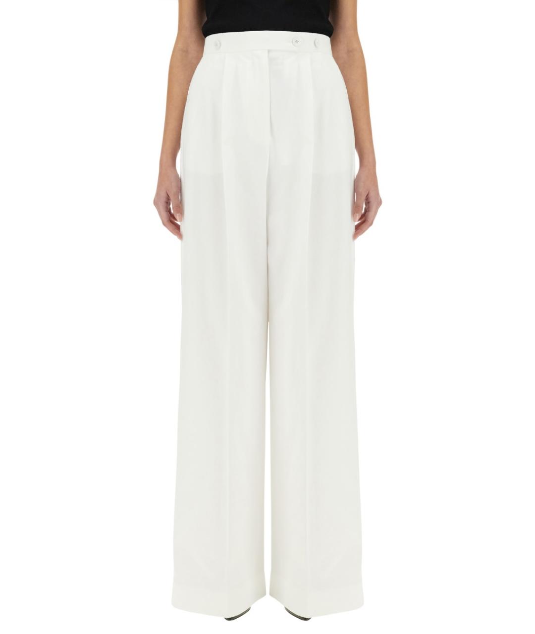 GIVENCHY Белые хлопковые прямые брюки, фото 2
