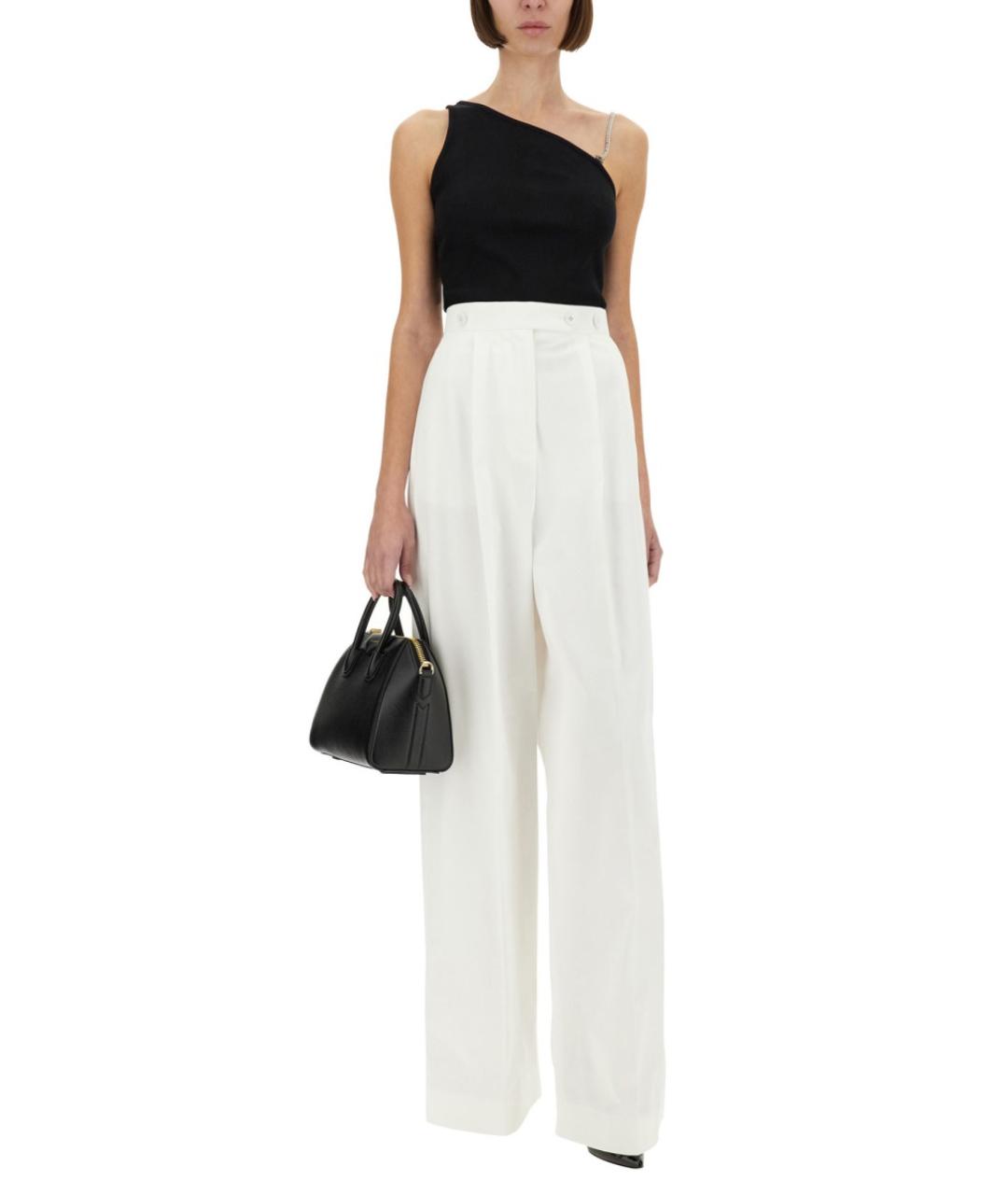 GIVENCHY Белые хлопковые прямые брюки, фото 3