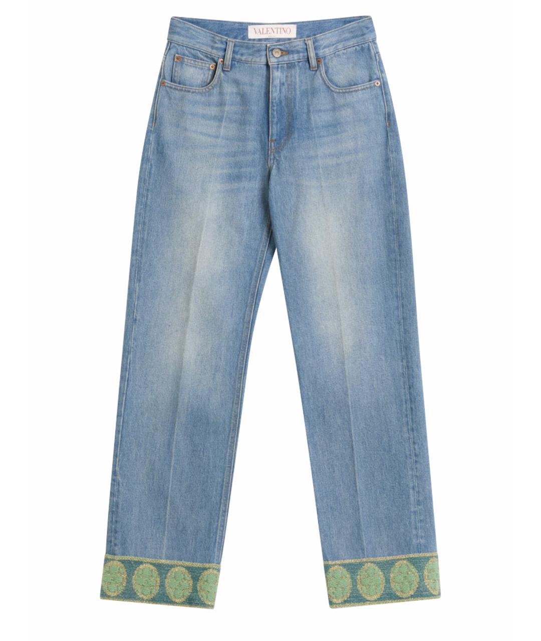 VALENTINO Голубые хлопковые прямые джинсы, фото 6