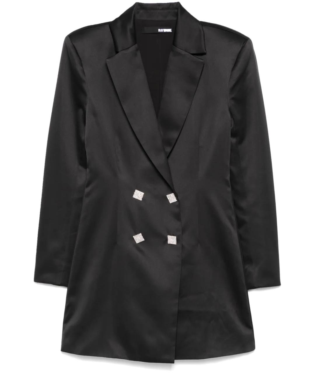 ROTATE Черное полиэстеровое повседневное платье, фото 1