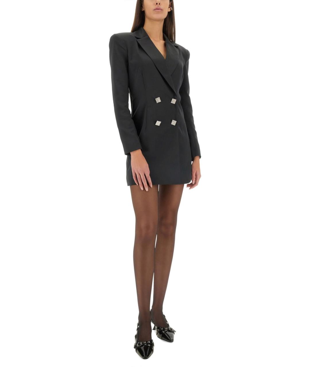 ROTATE Черное полиэстеровое повседневное платье, фото 3