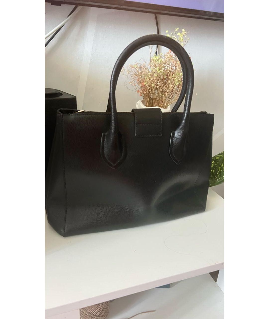 FURLA Черная кожаная сумка с короткими ручками, фото 3