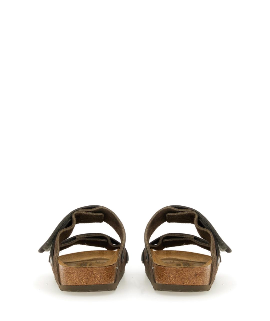 BIRKENSTOCK Серые кожаные шлепанцы, фото 3