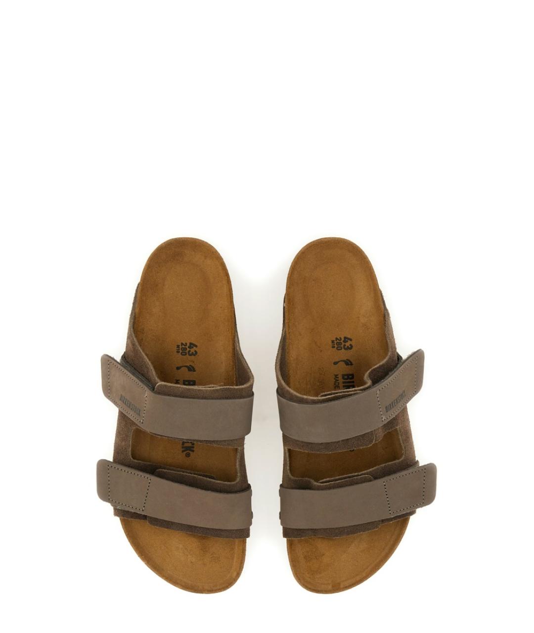 BIRKENSTOCK Серые кожаные шлепанцы, фото 6