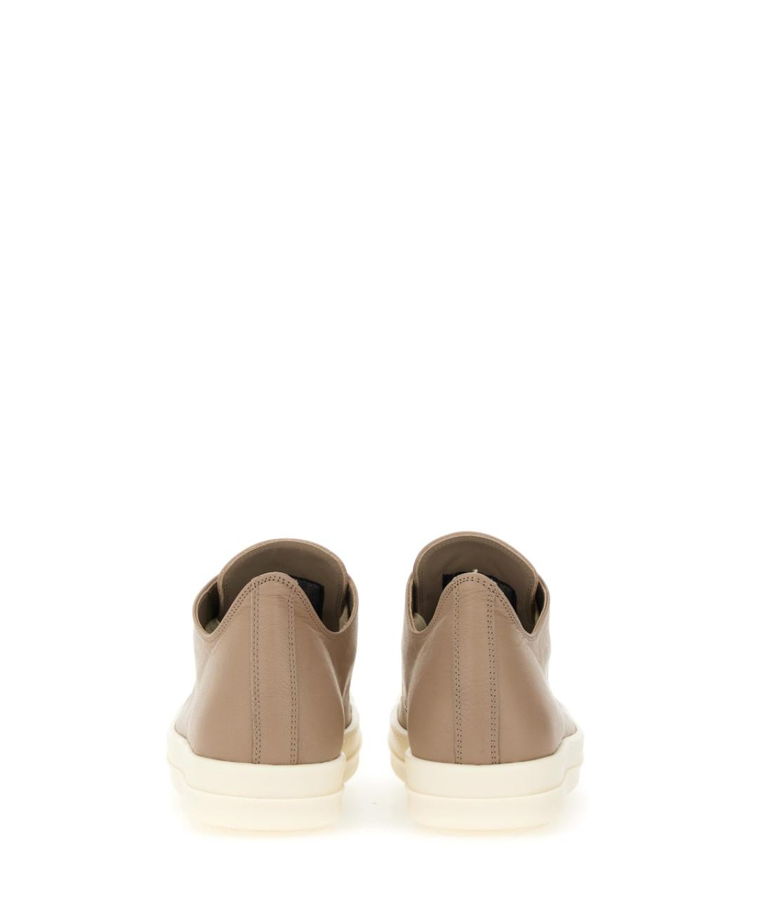 RICK OWENS Бежевые кожаные кеды, фото 3