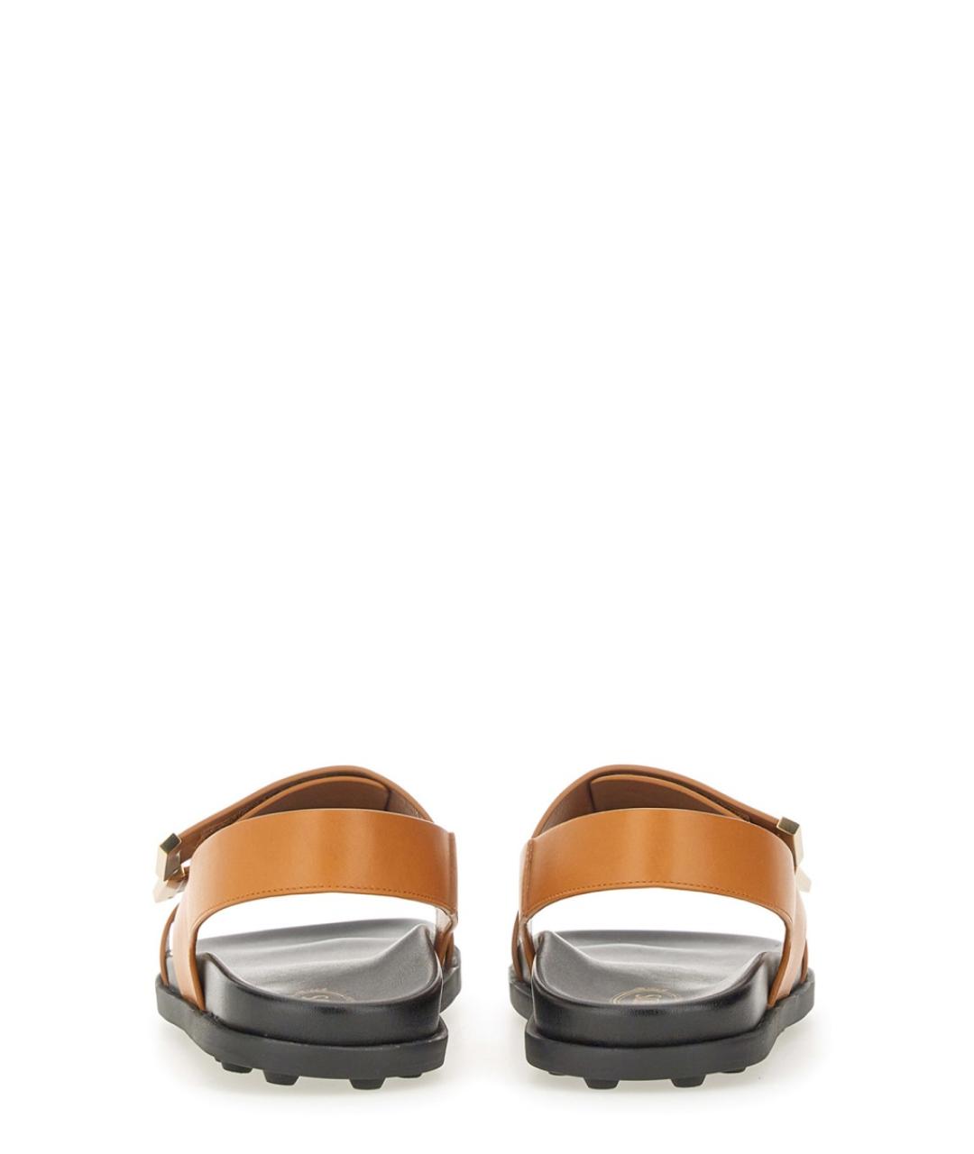 TOD'S Коричневые кожаные шлепанцы, фото 3