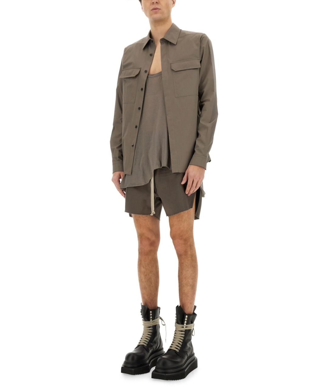 RICK OWENS Бежевая хлопковая майка, фото 3