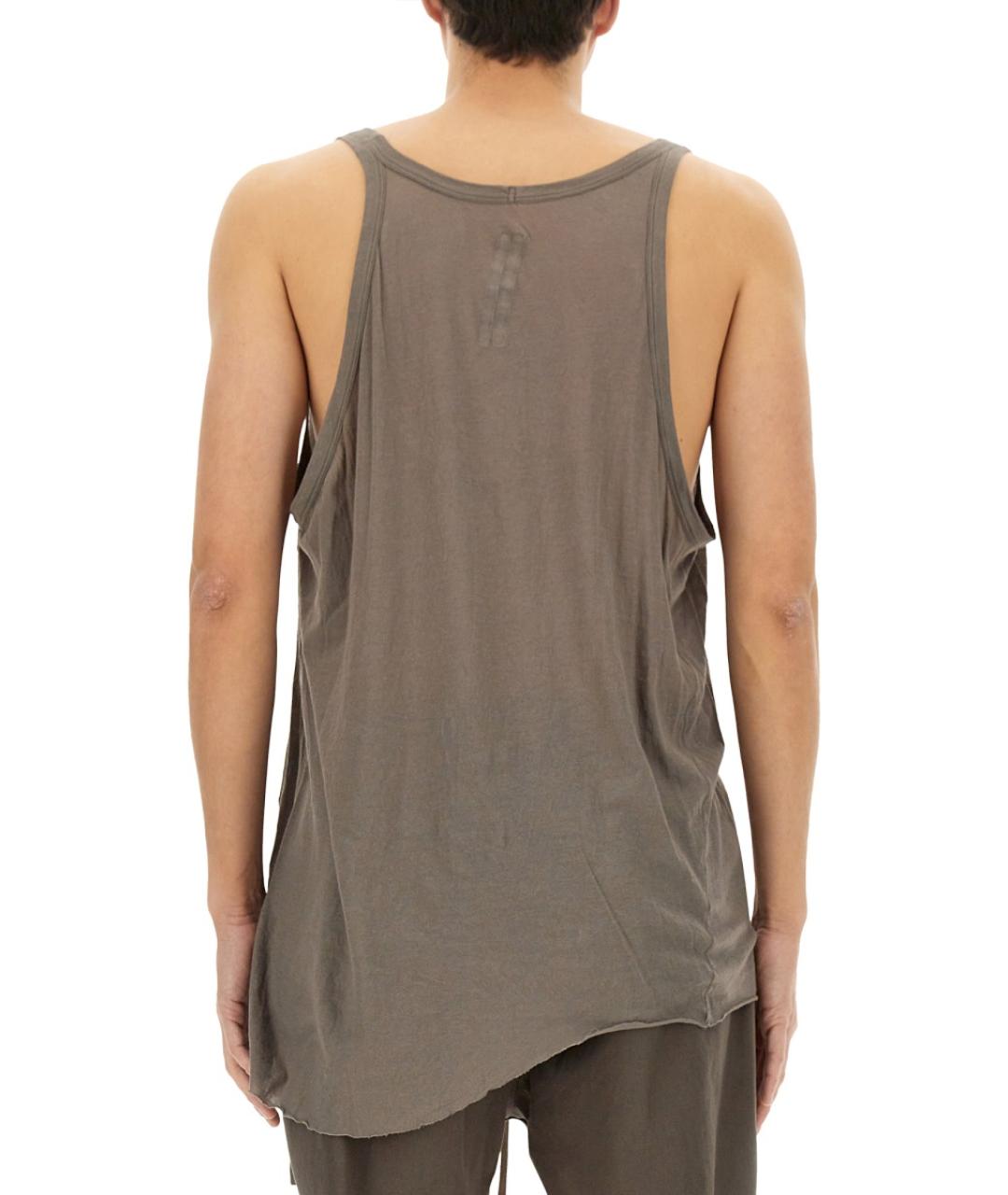 RICK OWENS Бежевая хлопковая майка, фото 4