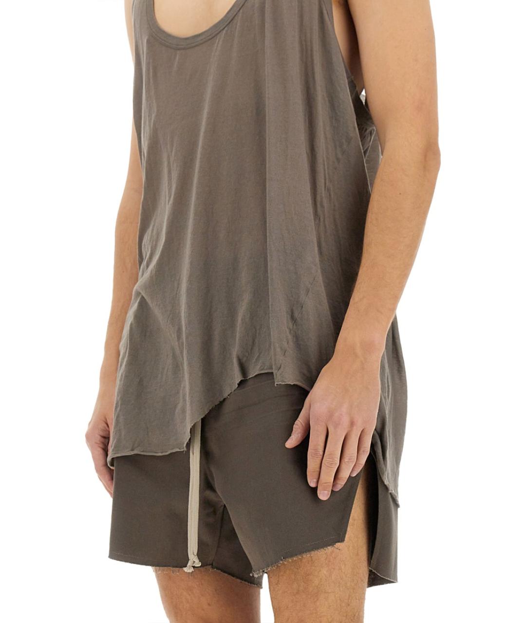 RICK OWENS Бежевая хлопковая майка, фото 5