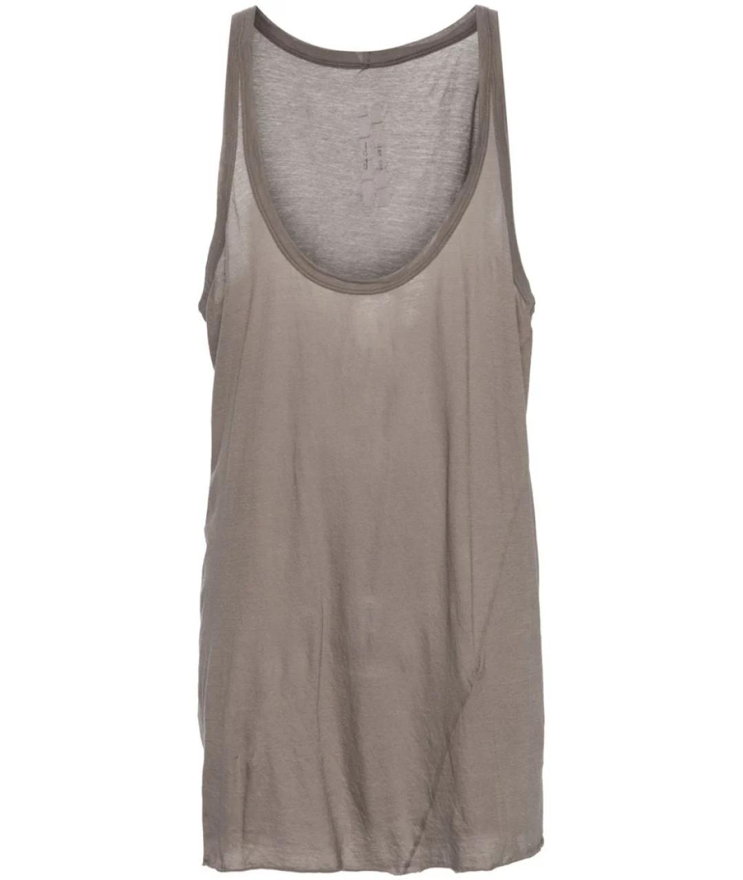 RICK OWENS Бежевая хлопковая майка, фото 1