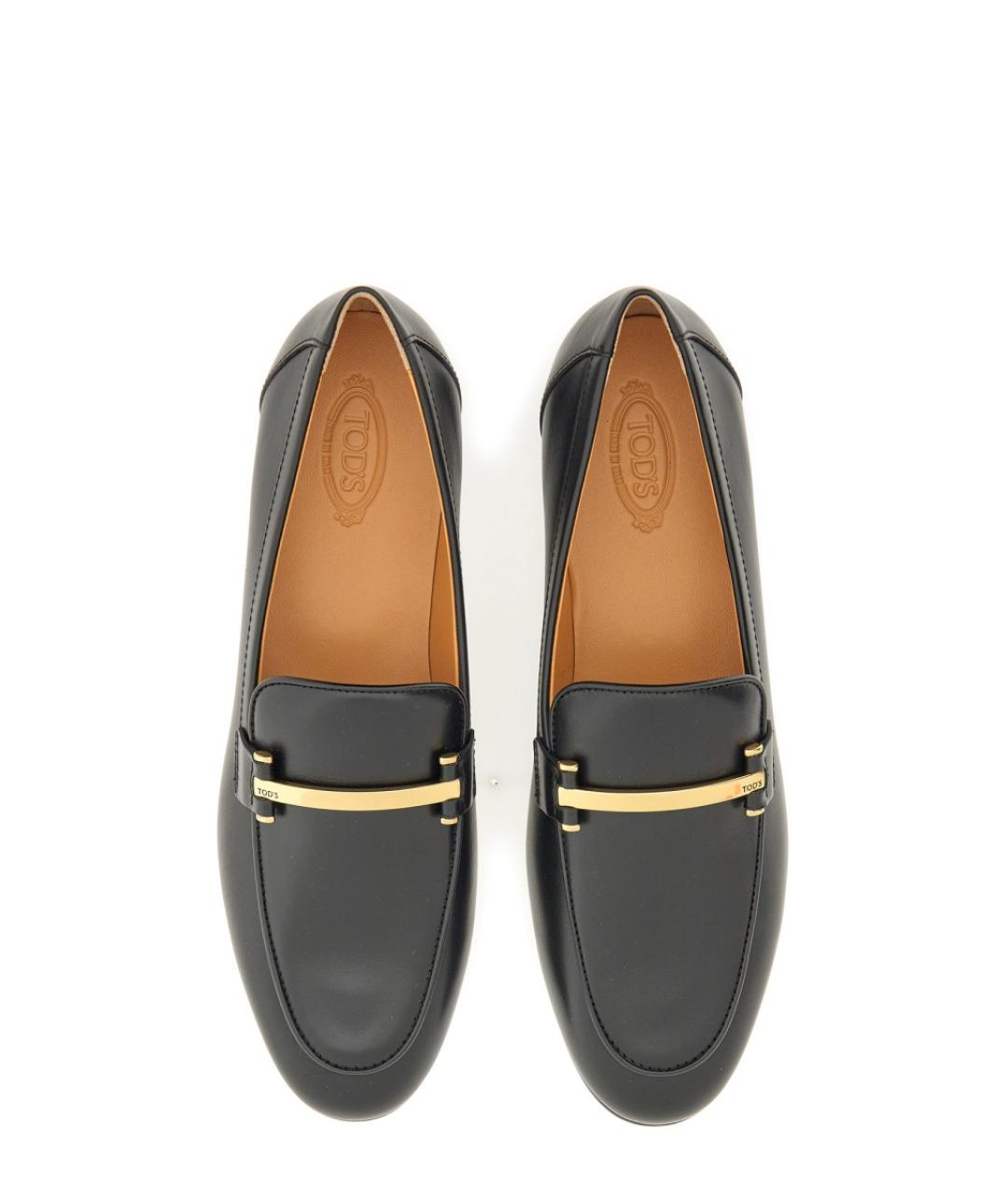 TOD'S Черные кожаные лоферы, фото 2