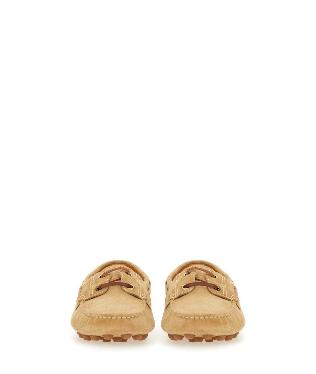TOD'S Бежевые замшевые лоферы, фото 4