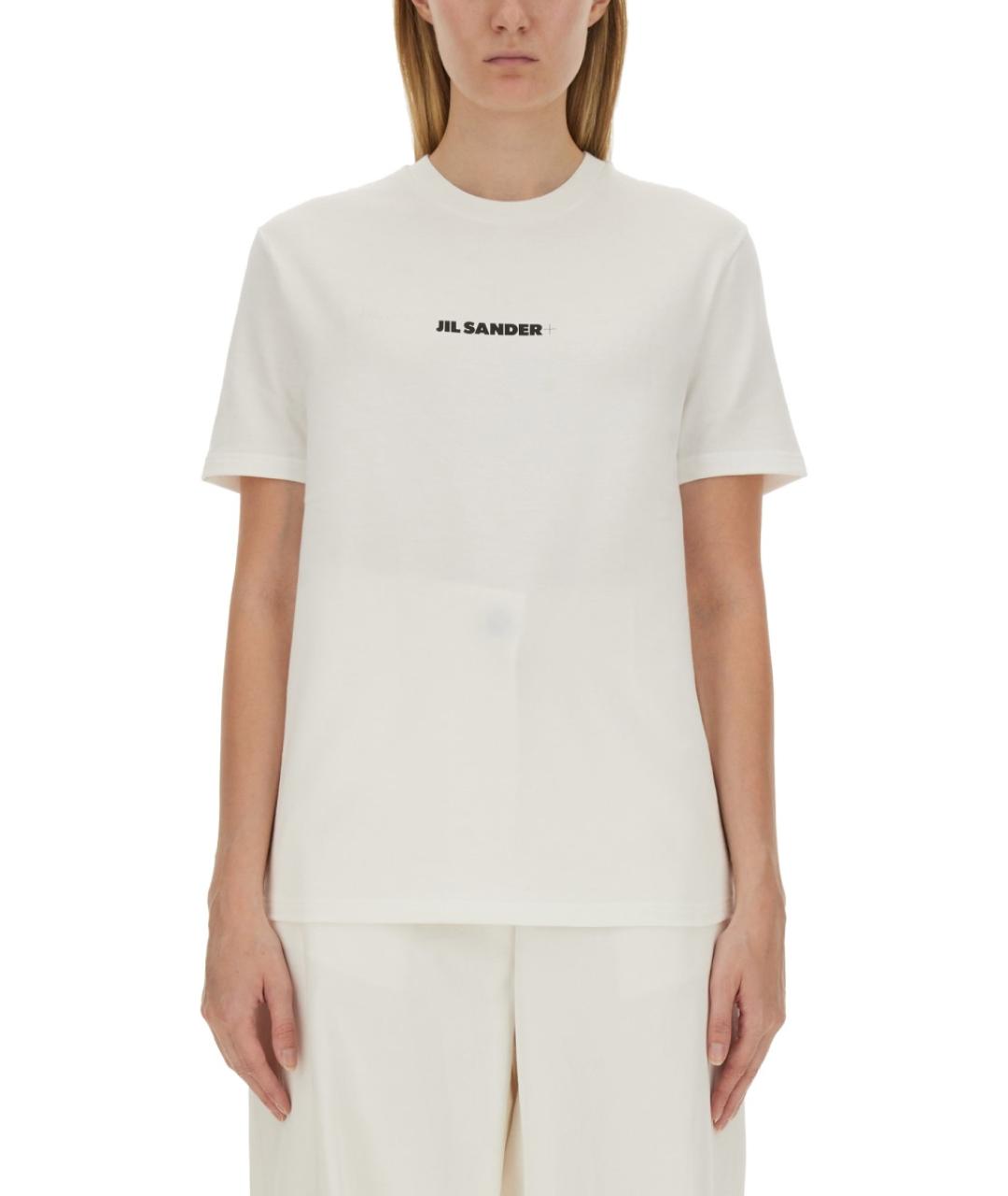 JIL SANDER Белая хлопковая футболка, фото 2
