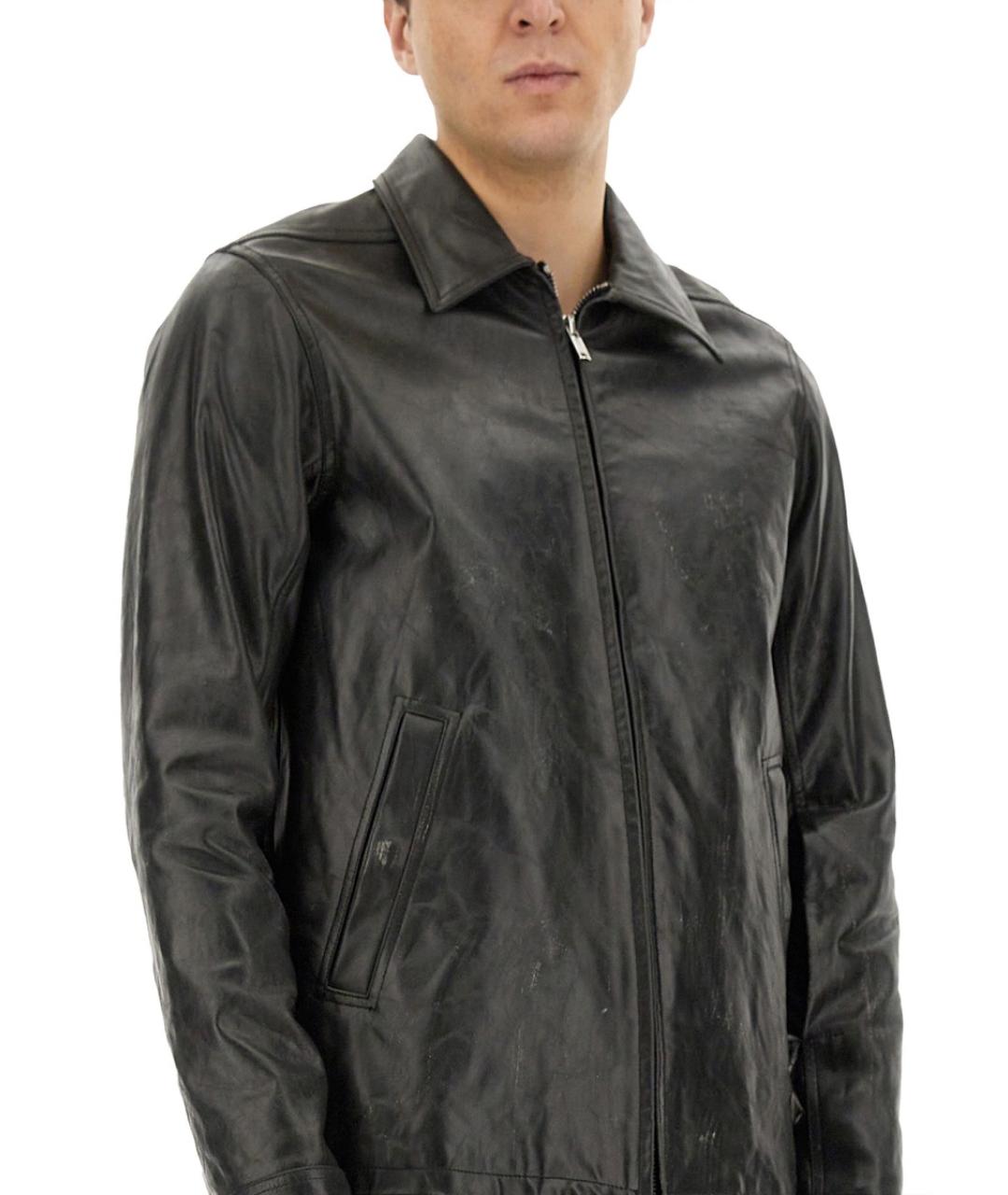 RICK OWENS Черная кожаная куртка, фото 5