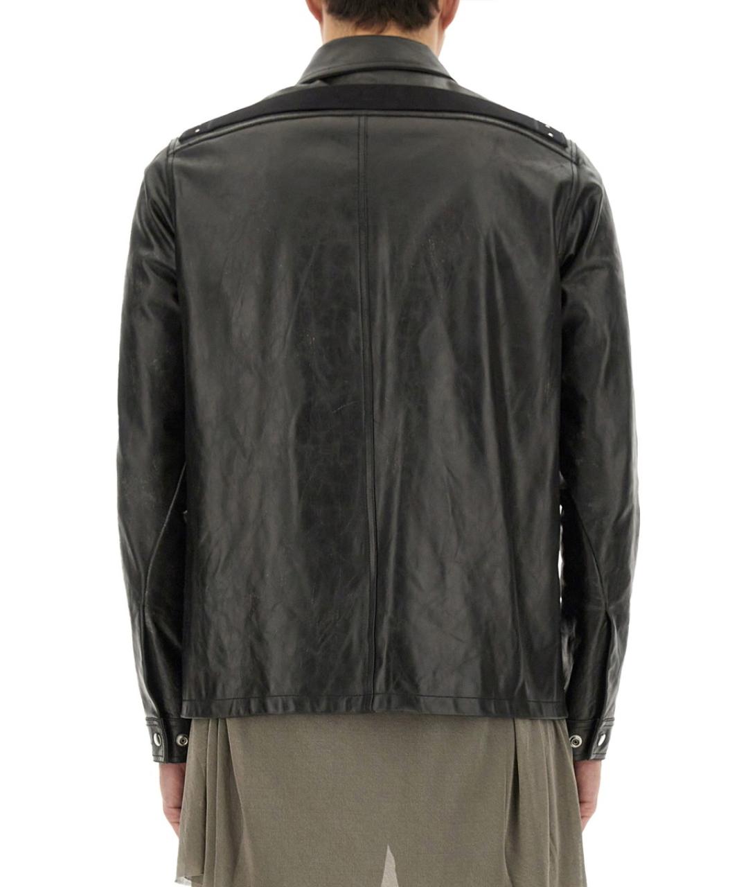 RICK OWENS Черная кожаная куртка, фото 4