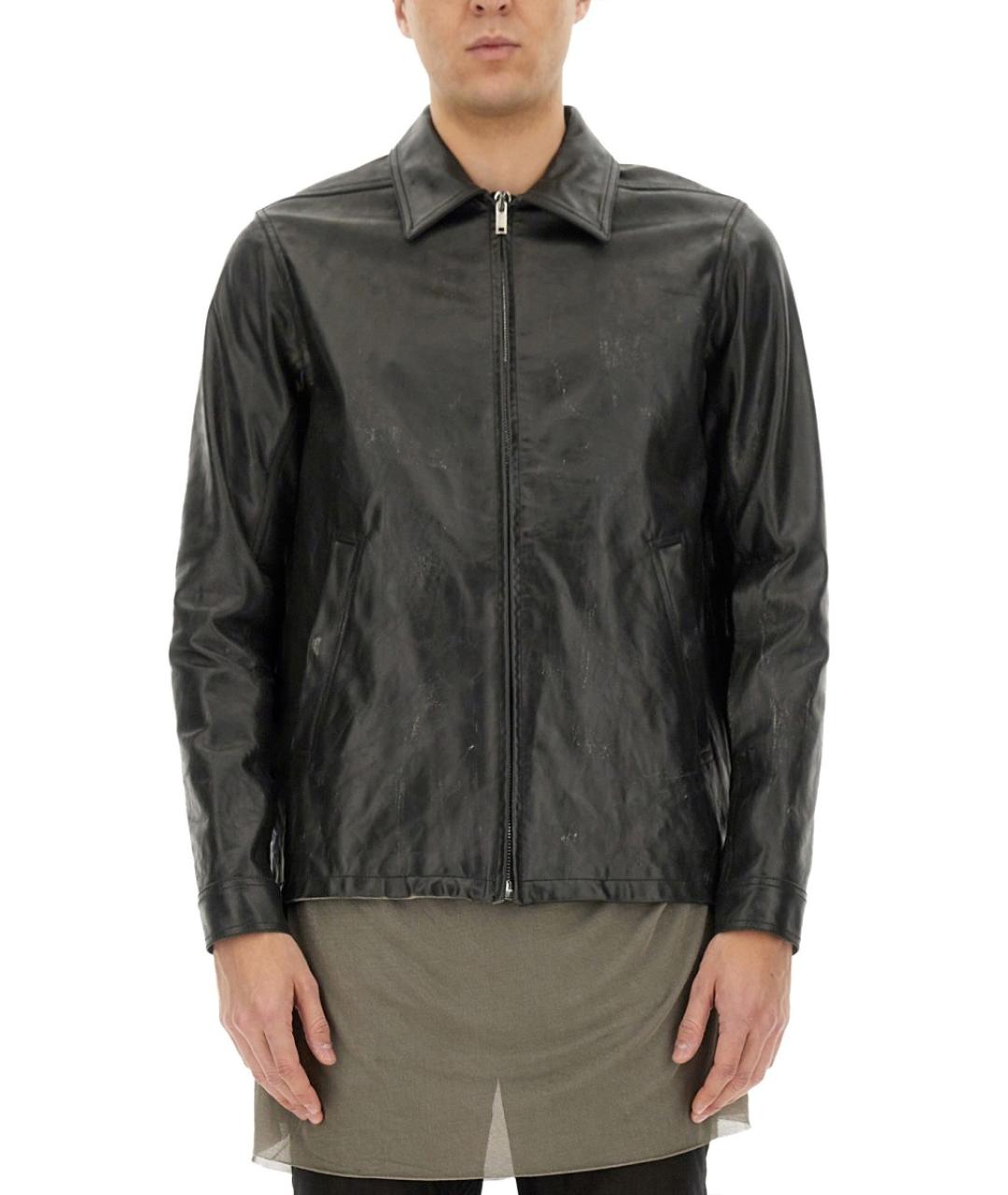 RICK OWENS Черная кожаная куртка, фото 2