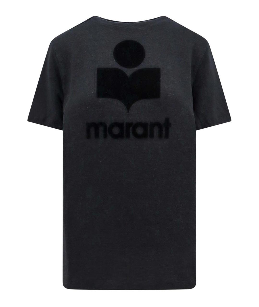 ISABEL MARANT ETOILE Черная льняная футболка, фото 1