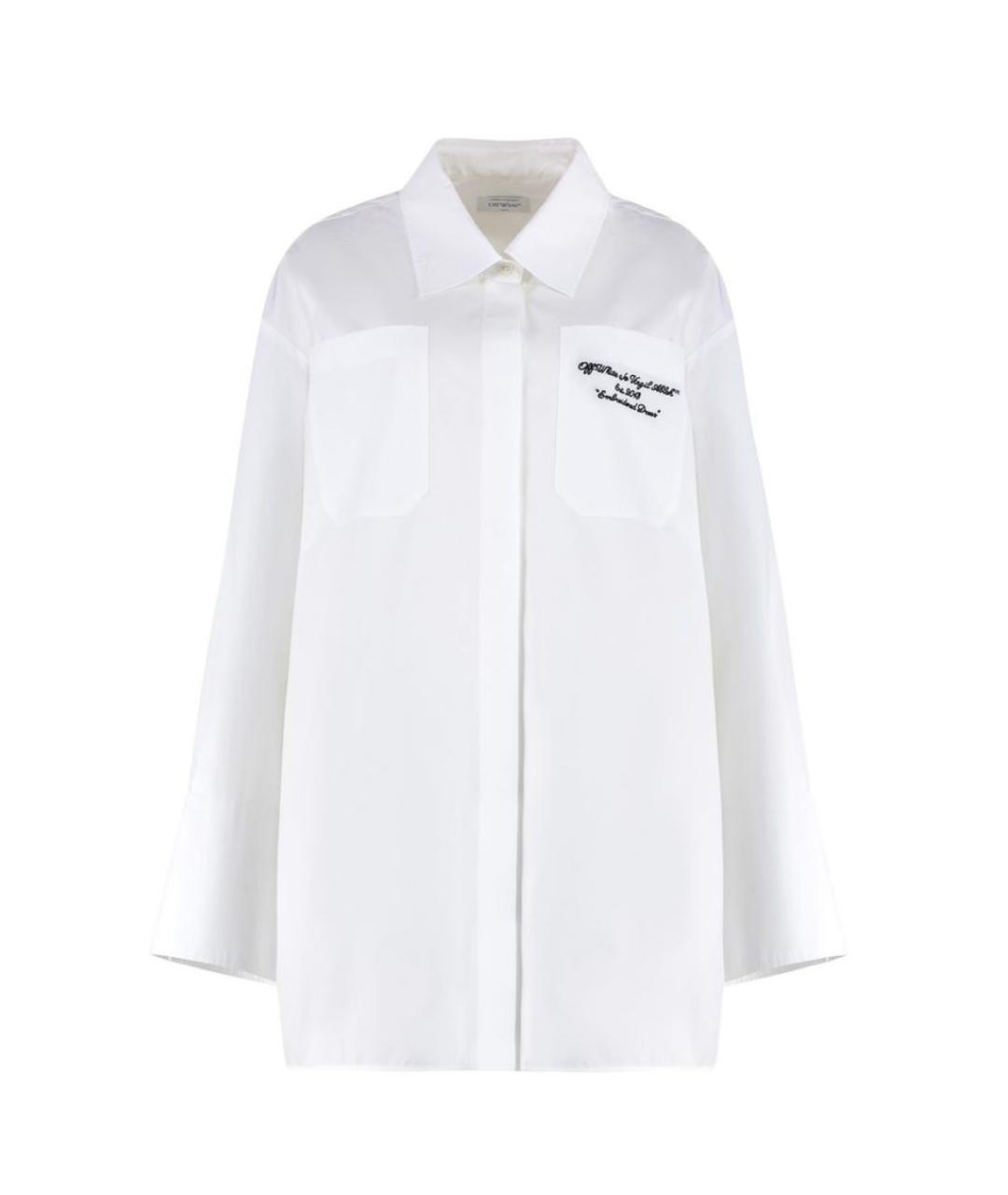 OFF-WHITE Белое хлопковое повседневное платье, фото 1