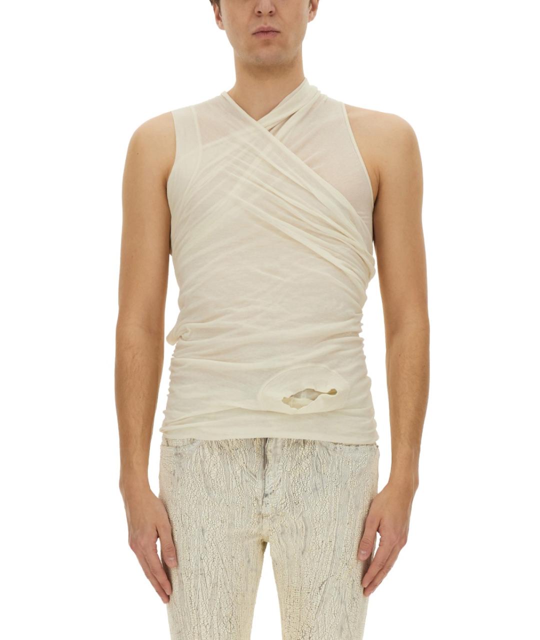 RICK OWENS Белая хлопковая майка, фото 2