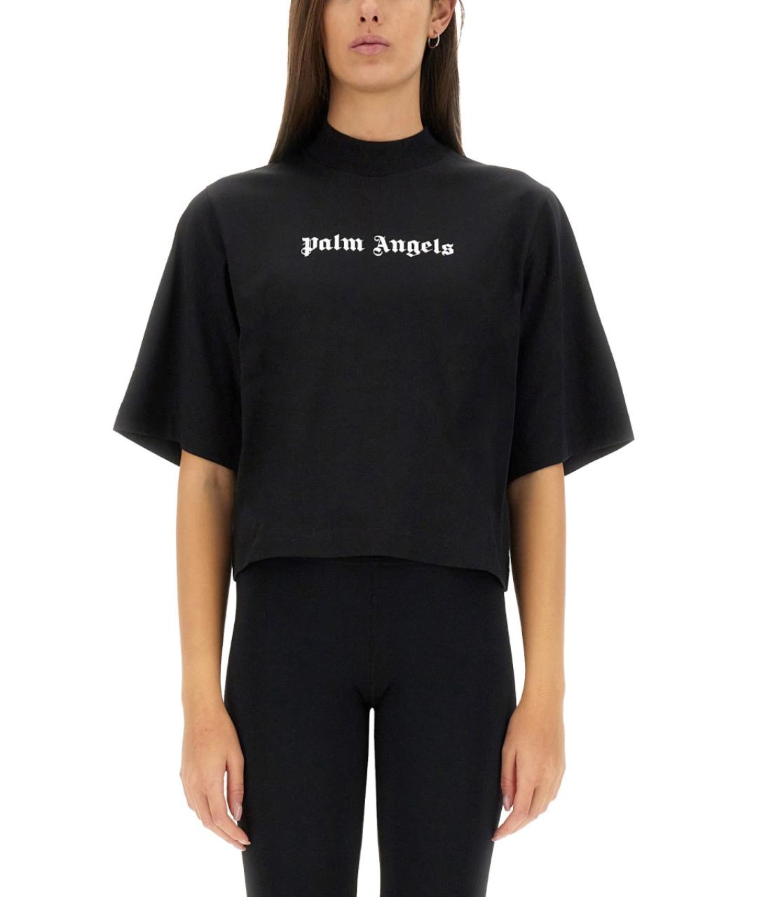 PALM ANGELS Черная хлопковая футболка, фото 2