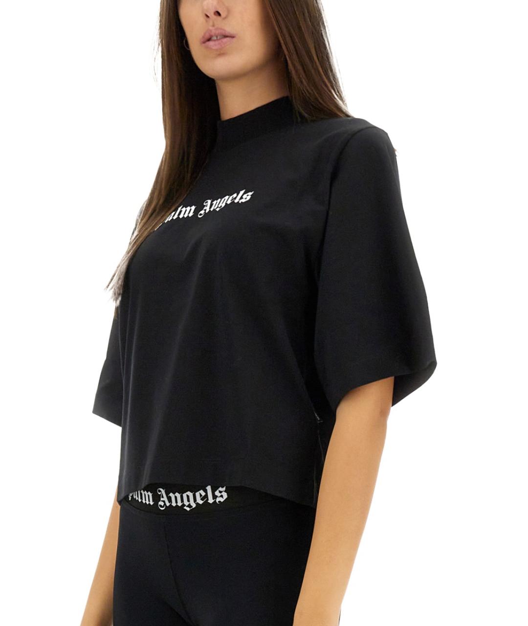 PALM ANGELS Черная хлопковая футболка, фото 5