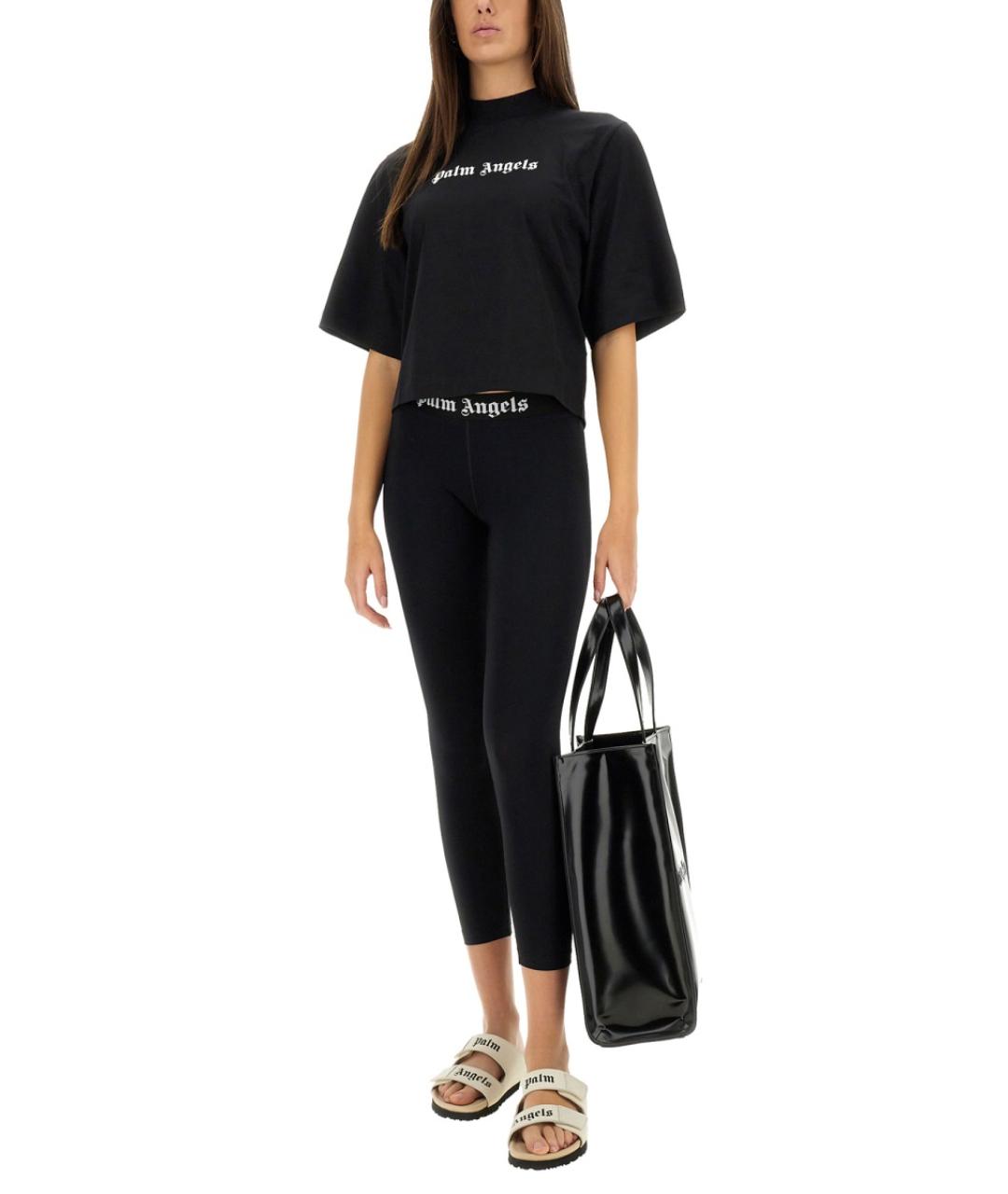 PALM ANGELS Черная хлопковая футболка, фото 3