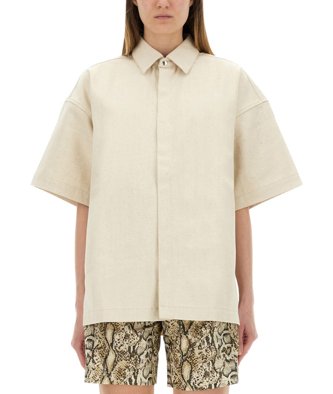 JIL SANDER Бежевая хлопковая рубашка, фото 2