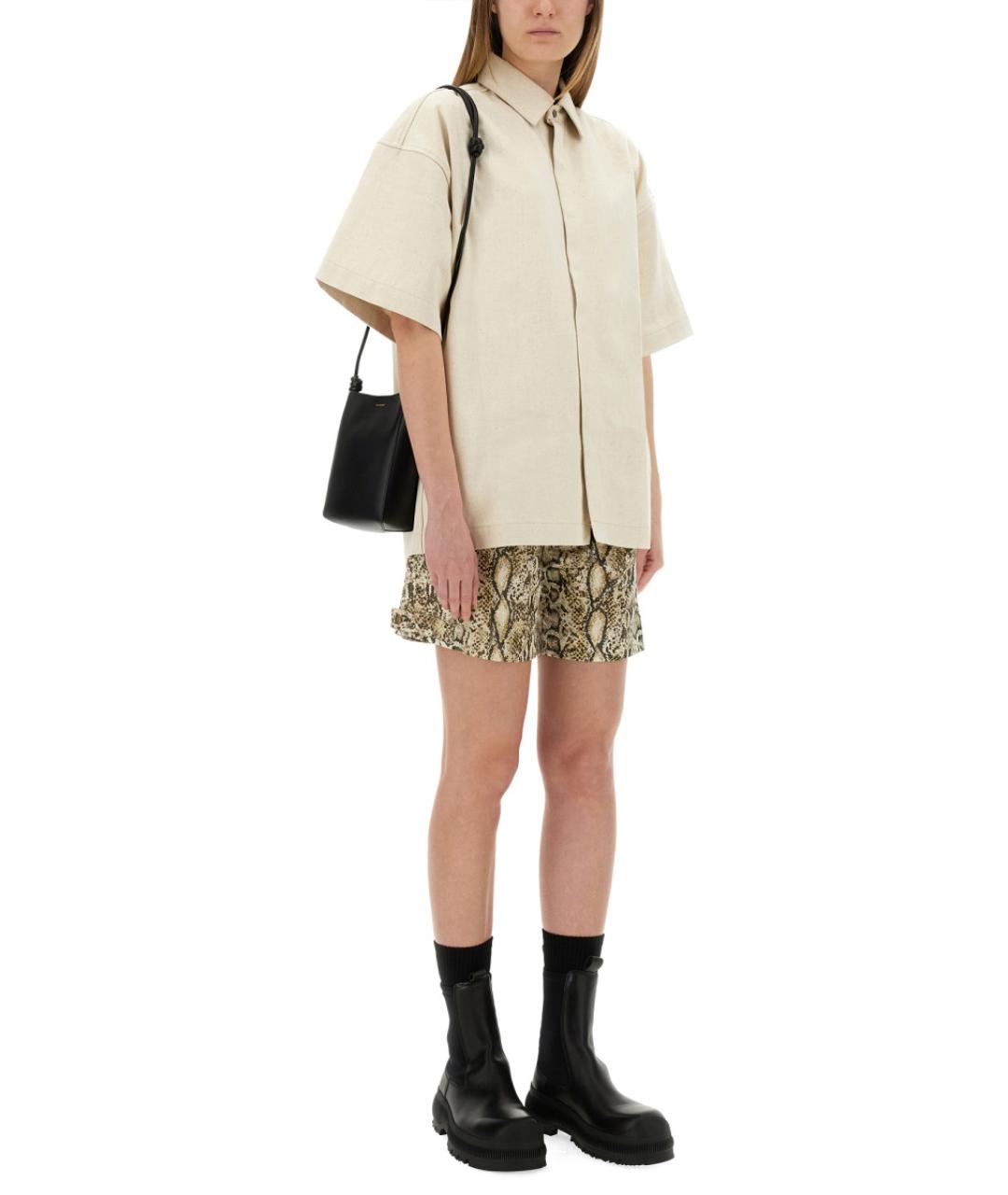 JIL SANDER Бежевая хлопковая рубашка, фото 3