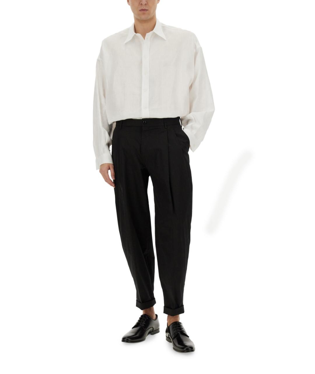 DOLCE&GABBANA Черные хлопковые повседневные брюки, фото 3