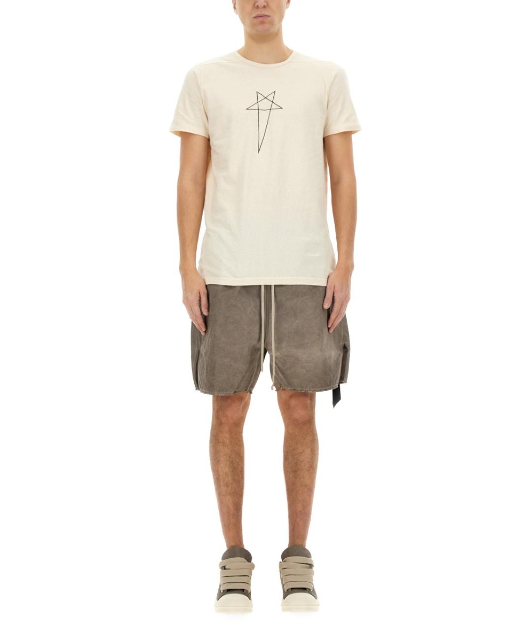 RICK OWENS DRKSHDW Бежевые хлопковые шорты, фото 2